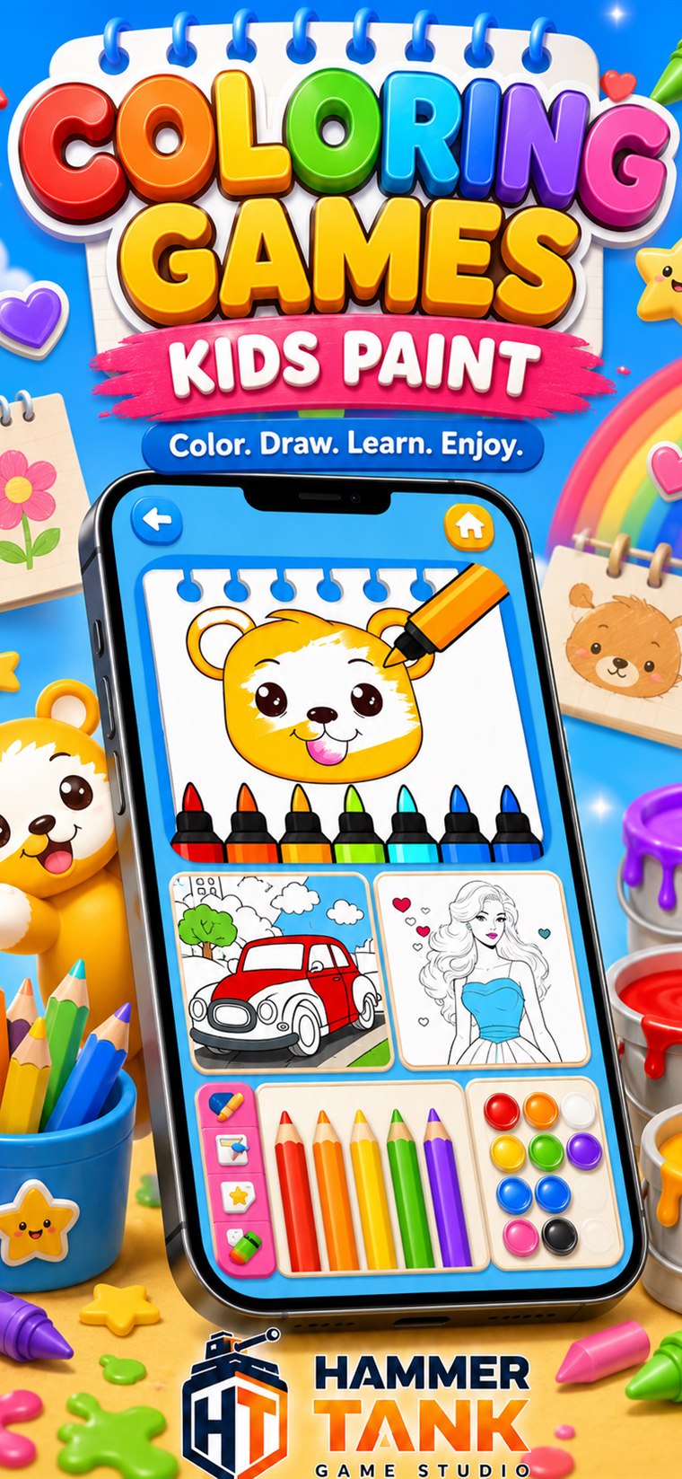 Coloring Games - Kids Paint key art