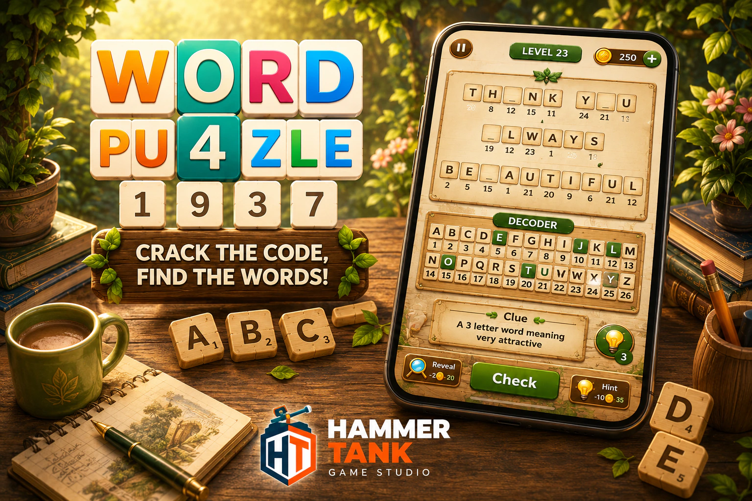 Cryptogram - Words Puzzle Game gameplay